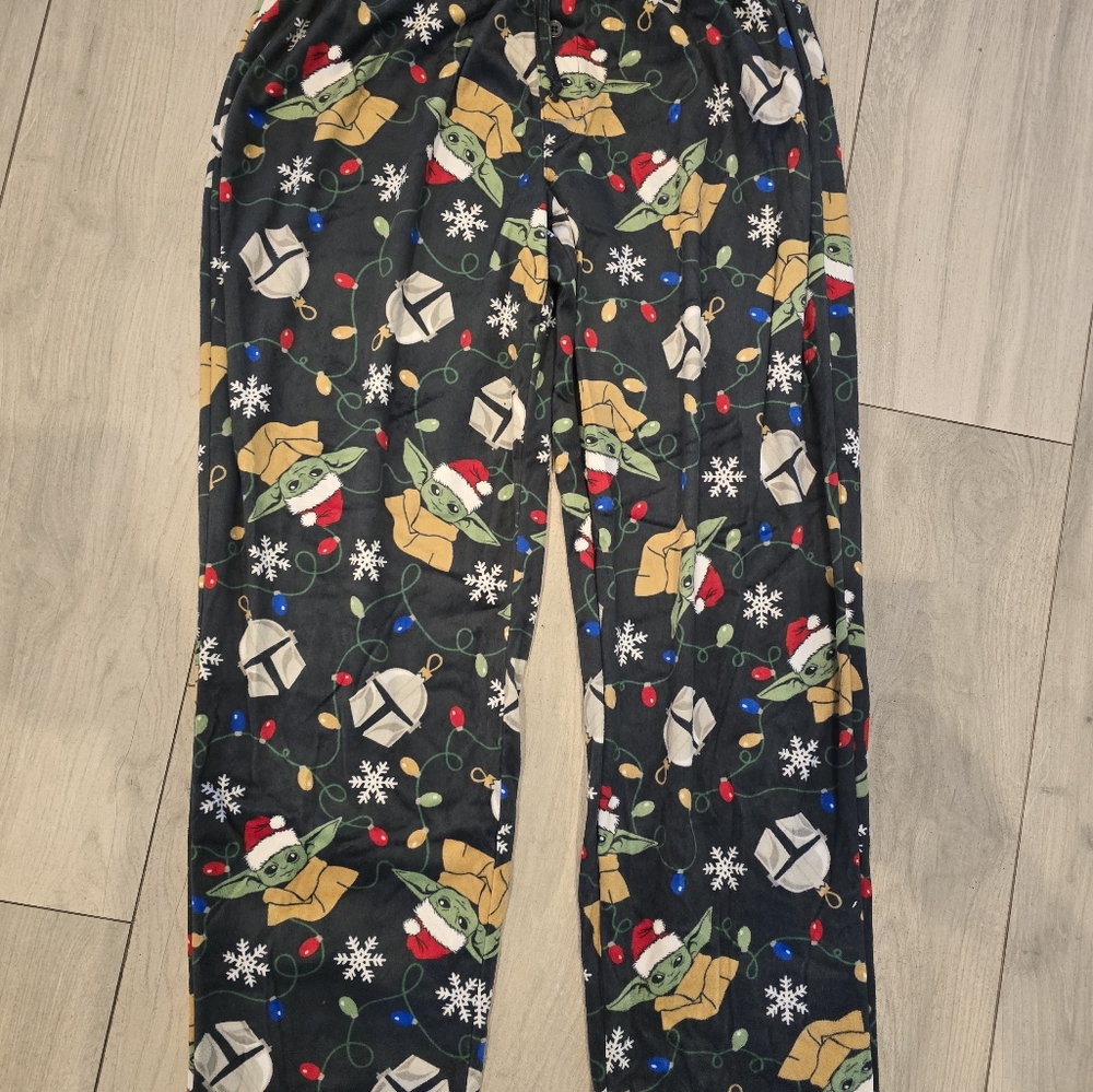 Star Wars Pajamas with Baby Yoda and Holiday Lights